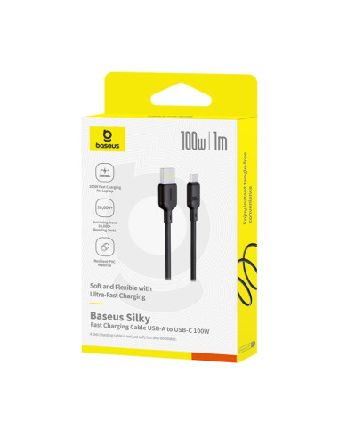 Cavo USB-C Baseus 100W 1m Silky Nero | Melacompro