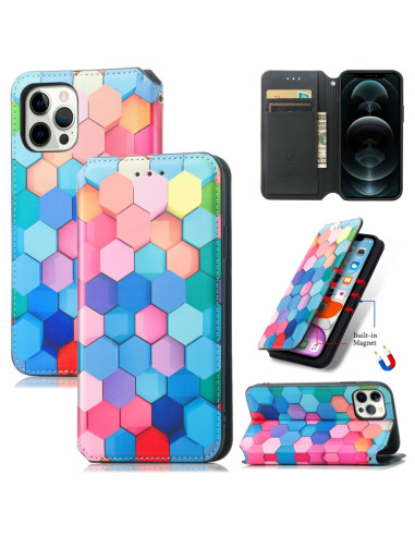 Cover iPhone 13 Pro Pelle Favo Multicolore | Melacompro