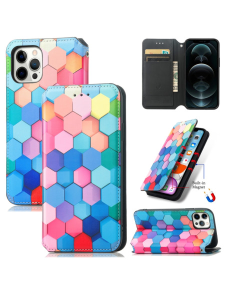 Cover iPhone 13 Pro Pelle Favo Multicolore | Melacompro