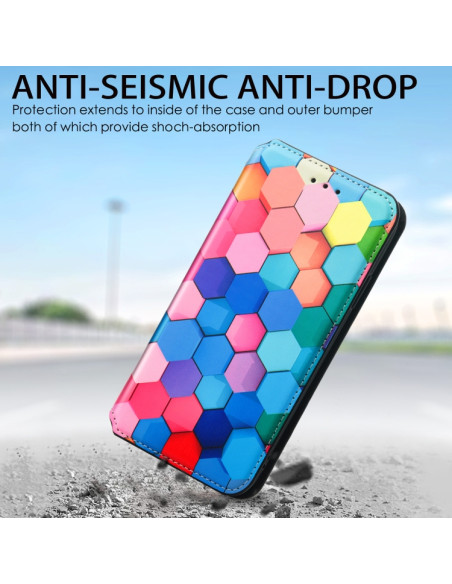 Cover iPhone 13 Pro Pelle Favo Multicolore | Melacompro