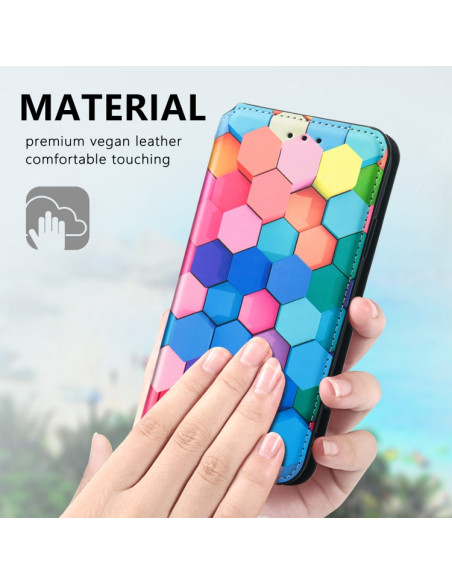 Cover iPhone 13 Pro Pelle Favo Multicolore | Melacompro