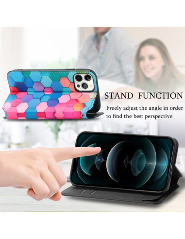 Cover iPhone 13 Pro Pelle Favo Multicolore | Melacompro