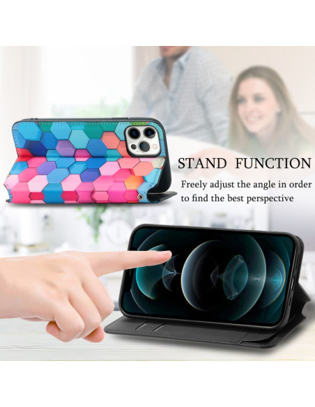 Cover iPhone 13 Pro Pelle Favo Multicolore | Melacompro