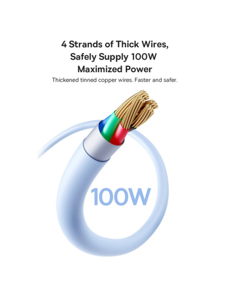 Cavo USB-C Baseus 100W 1m Silky Nero | Melacompro