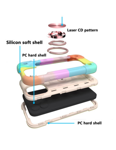 Cover iPhone 13 Pro Silicone Antiurto Colorful rose Oro | Melacompro