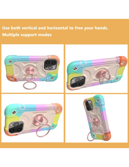 Cover iPhone 13 Pro Silicone Antiurto Colorful rose Oro | Melacompro