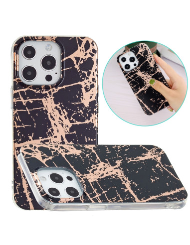 Cover iPhone 13 Pro TPU Giallo Frosted Nero Oro | Melacompro