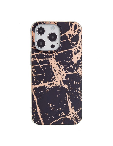Cover iPhone 13 Pro TPU Giallo Frosted Nero Oro | Melacompro