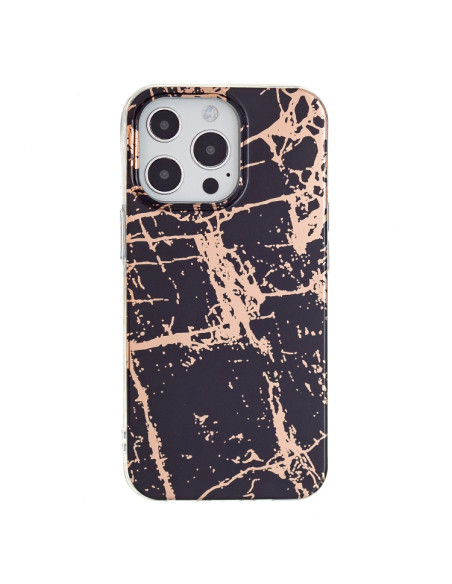 Cover iPhone 13 Pro TPU Giallo Frosted Nero Oro | Melacompro