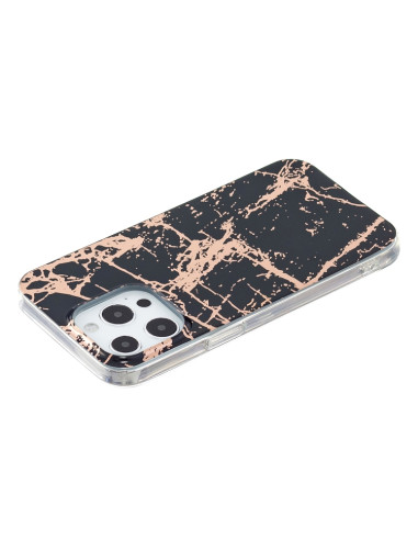 Cover iPhone 13 Pro TPU Giallo Frosted Nero Oro | Melacompro