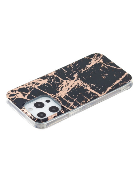 Cover iPhone 13 Pro TPU Giallo Frosted Nero Oro | Melacompro