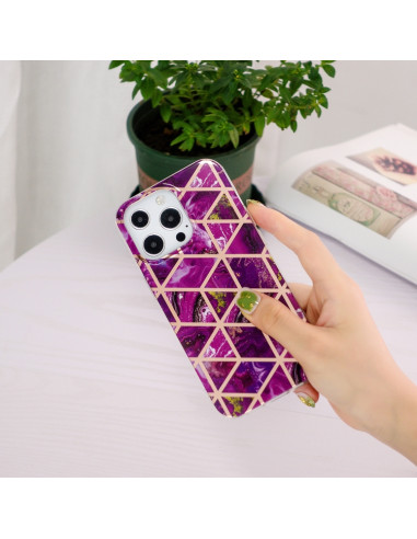 Cover iPhone 13 Pro TPU Rombi Viola | Melacompro