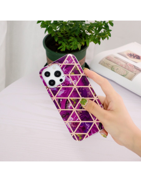 Cover iPhone 13 Pro TPU Rombi Viola | Melacompro