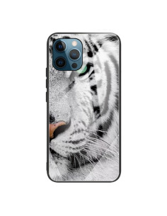 Cover iPhone 13 Pro Vetro Temperato Tigre Bianca