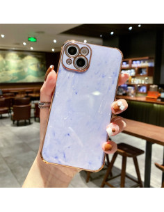 Cover iPhone 13 Pro Marmo Antiurto Rosso Light Viola