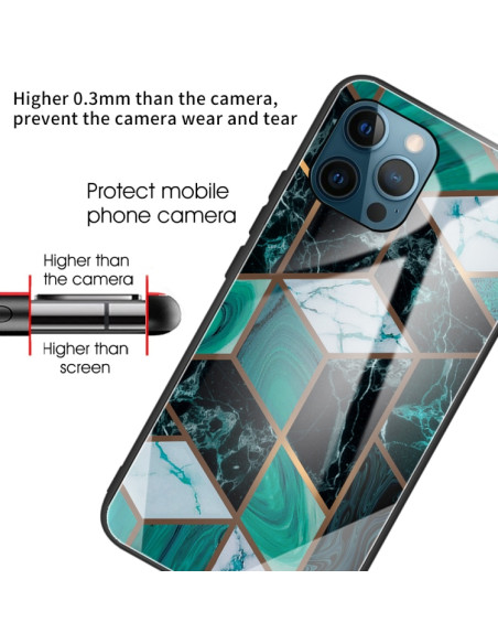 Cover iPhone 13 Pro Glass Marmo Verde | Melacompro