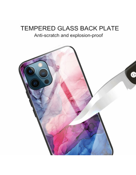 Cover iPhone 13 Pro Vetro Marmo Rosso Abstract Rosso | Melacompro
