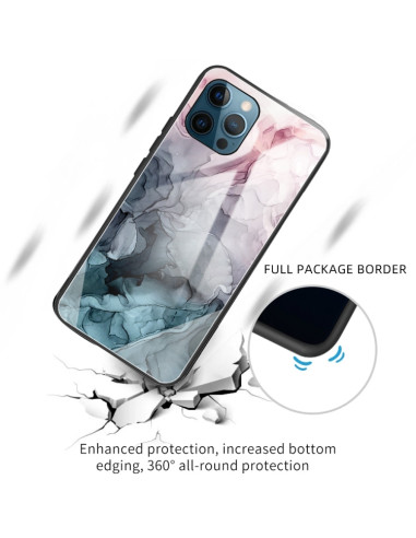 Cover iPhone 13 Pro Vetro Marmo Rosso Abstract light Rosa | Melacompro