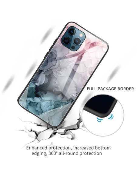 Cover iPhone 13 Pro Vetro Marmo Rosso Abstract light Rosa | Melacompro