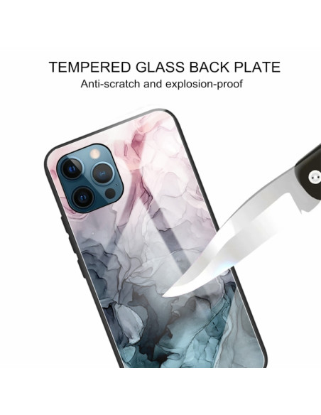 Cover iPhone 13 Pro Vetro Marmo Rosso Abstract light Rosa | Melacompro