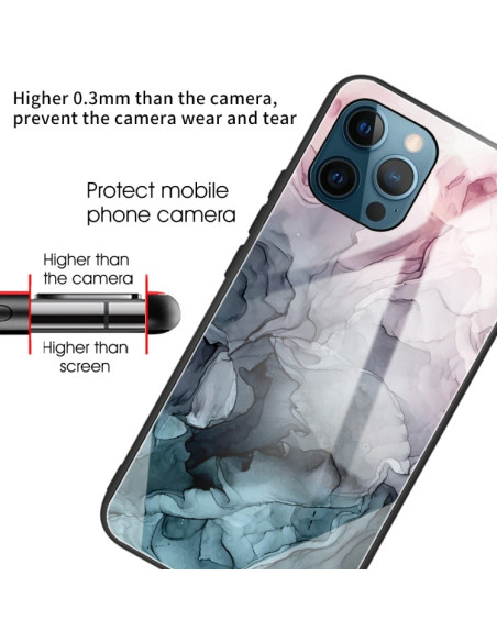 Cover iPhone 13 Pro Vetro Marmo Rosso Abstract light Rosa | Melacompro
