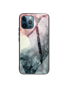 Cover iPhone 13 Pro Vetro Marmo Astratto Rosso Abstract Nero