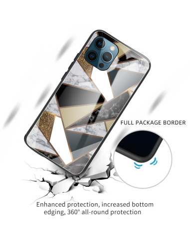 Cover iPhone 13 Pro Vetro Marmo Dorato | Melacompro