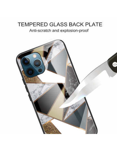 Cover iPhone 13 Pro Vetro Marmo Dorato | Melacompro