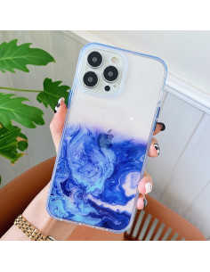 Cover iPhone 13 Pro TPU Antiurto Glitterato Oro Rosa Dark Blu