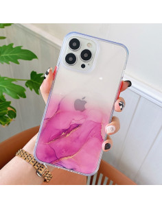 Cover iPhone 13 Pro TPU Antiurto Glitterato Oro Rosa Viola