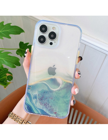 Cover iPhone 13 Pro TPU Antiurto Glitter Verde | Melacompro