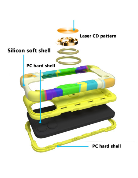 Cover iPhone 13 Pro Silicone Antiurto Colorful Giallo Verde | Melacompro