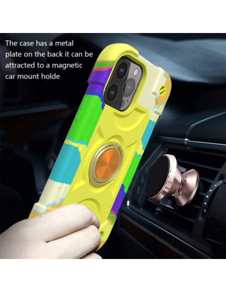 Cover iPhone 13 Pro Silicone Antiurto Colorful Giallo Verde | Melacompro