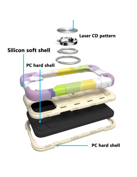 Cover iPhone 13 Pro Silicone Antiurto Colorful beige | Melacompro