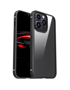 Cover iPhone 13 Pro TPU PC Antiurto Trasparente Nero