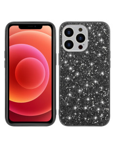 Cover iPhone 13 Pro TPU Antiurto Glitterato Oro Rosa Nero