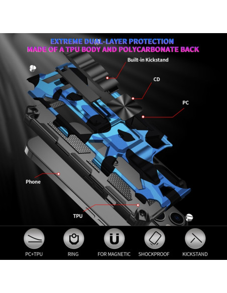 Cover iPhone 13 Pro TPU Antiurto Glitter Blu | Melacompro