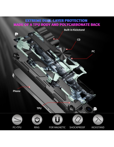 Cover iPhone 13 Pro TPU Antiurto Glitter Light Verde | Melacompro