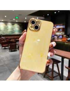 Cover iPhone 13 Pro Marmo Antiurto Rosso Giallo