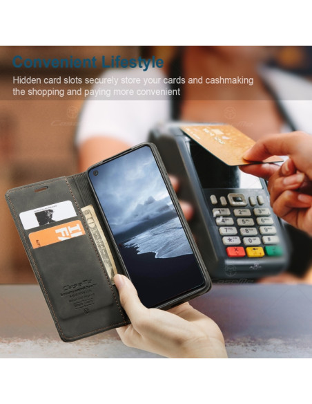 Cover Galaxy A21S Pelle Portafoglio Nero | Melacompro