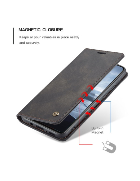 Cover Galaxy A21S Pelle Portafoglio Nero | Melacompro