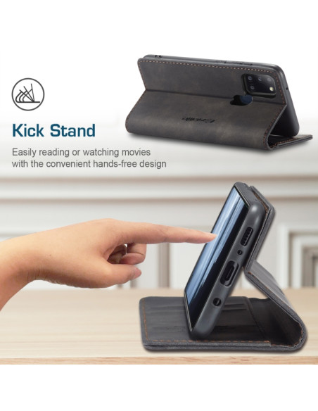 Cover Galaxy A21S Pelle Portafoglio Nero | Melacompro