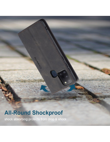 Cover Galaxy A21S Pelle Portafoglio Nero | Melacompro