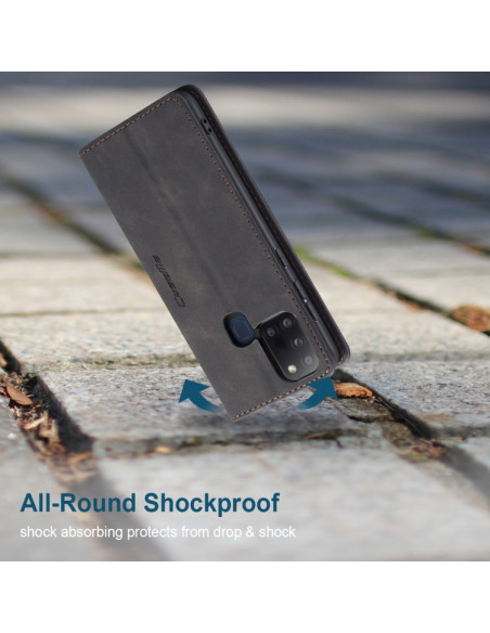 Cover Galaxy A21S Pelle Portafoglio Nero | Melacompro