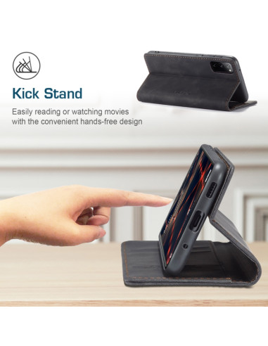 Cover Galaxy S20 FE Pelle Portafoglio Nero | Melacompro