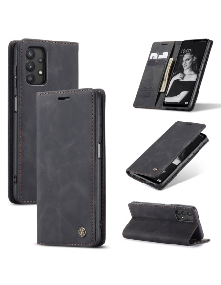 Cover Galaxy A32 5G Pelle Marrone Nero | Melacompro
