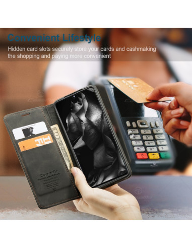 Cover Galaxy A41 Pelle Portafoglio Nero | Melacompro