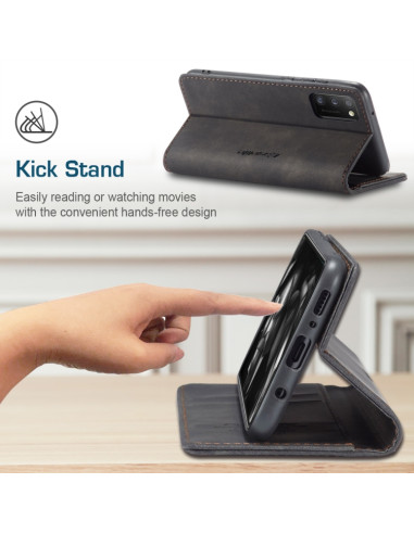 Cover Galaxy A41 Pelle Portafoglio Nero | Melacompro