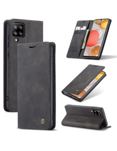 Cover Galaxy A42 5G Pelle Portafoglio Nero