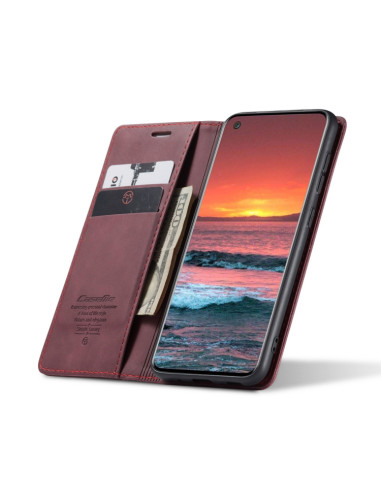 Cover Galaxy A21S Pelle Portafoglio Wine Rosso | Melacompro